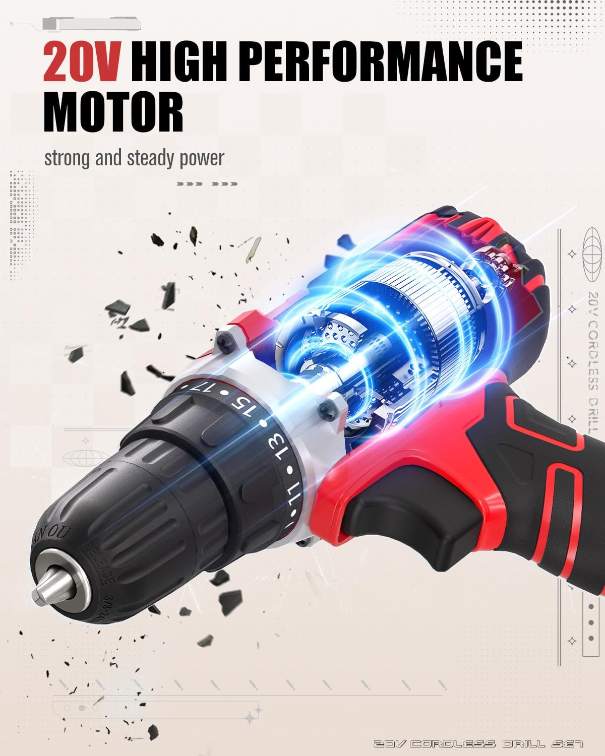 Electric Drill 20V Cordless