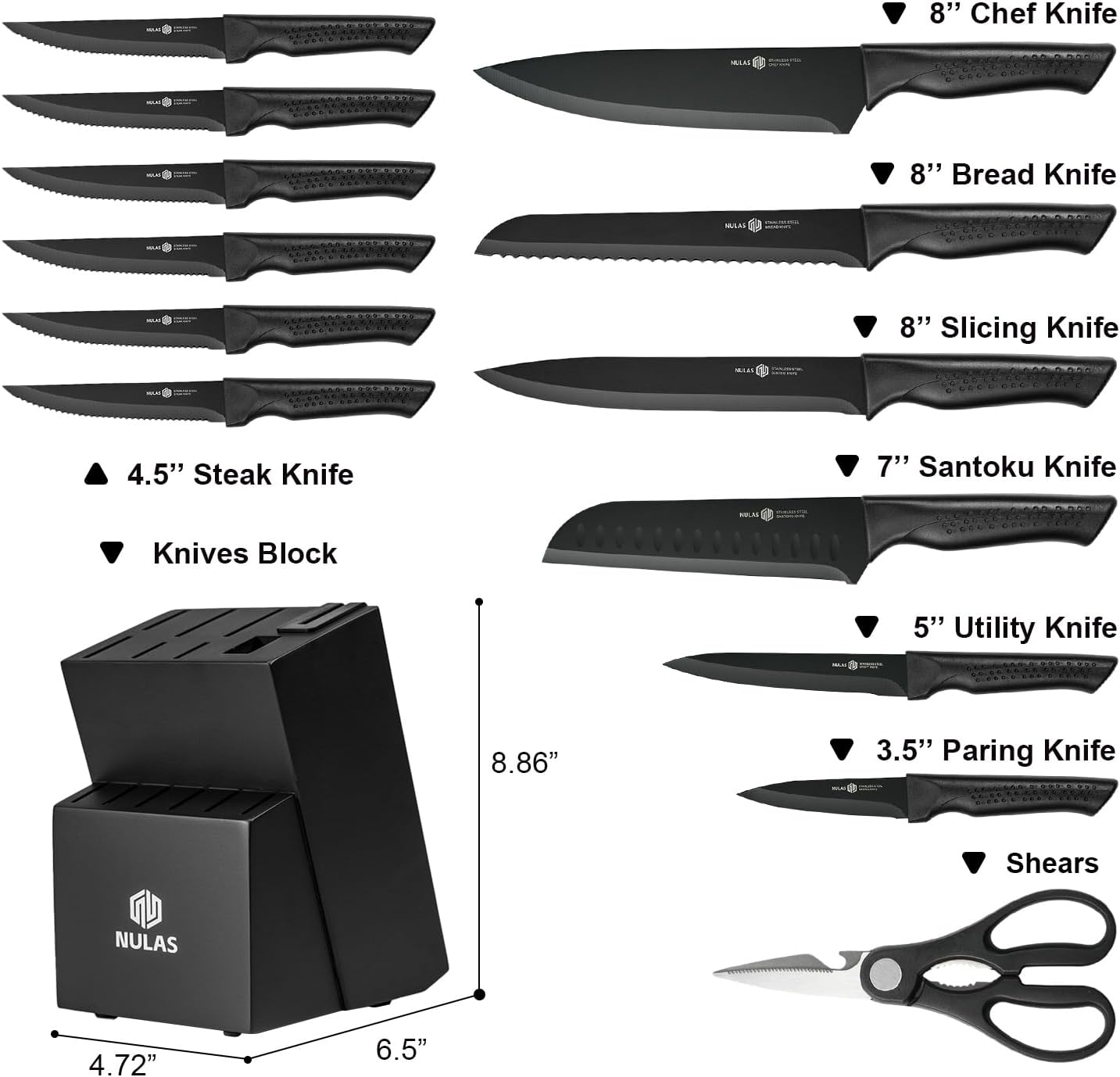 Kitchen Knife Set 15-Piece