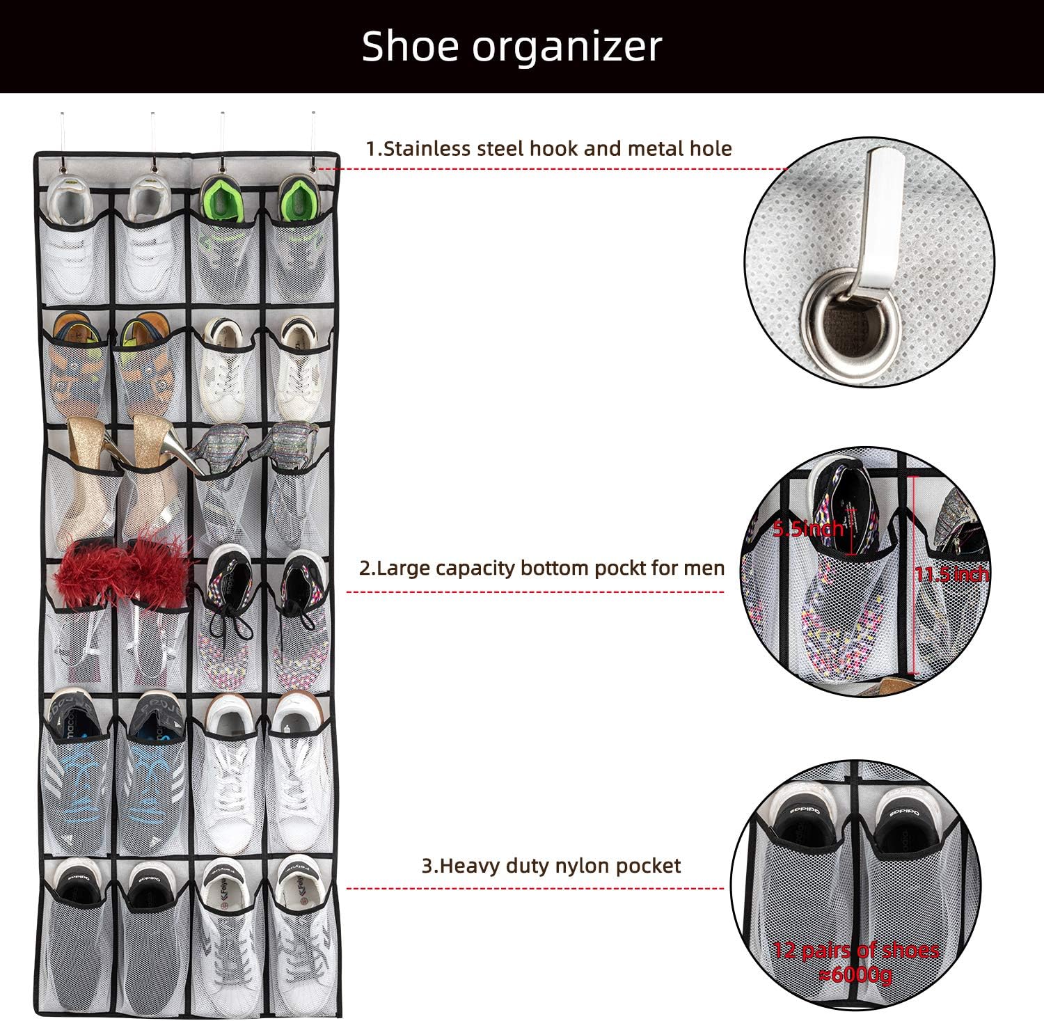 Over-the-Door Organizer 24-Pocket
