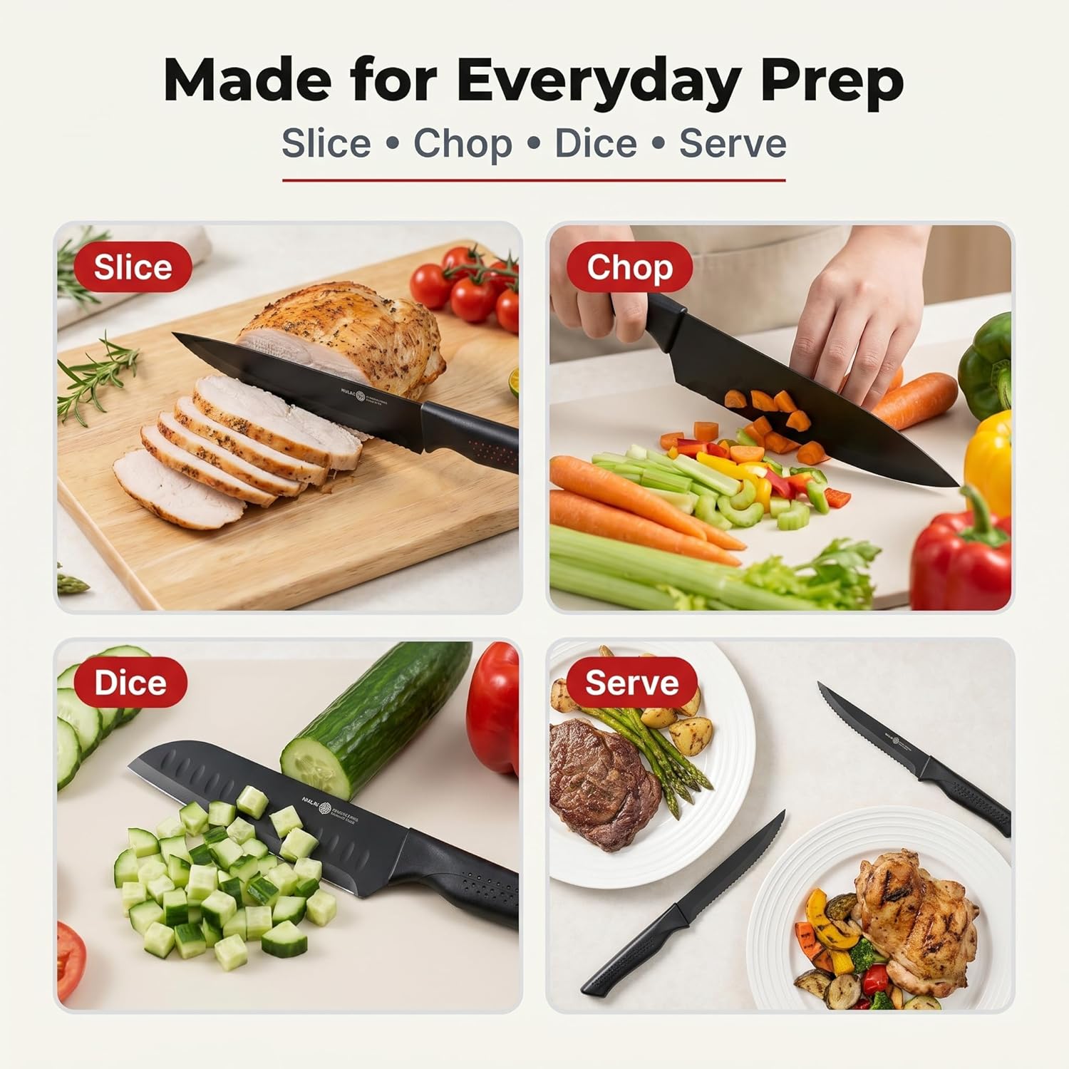 Kitchen Knife Set 15-Piece