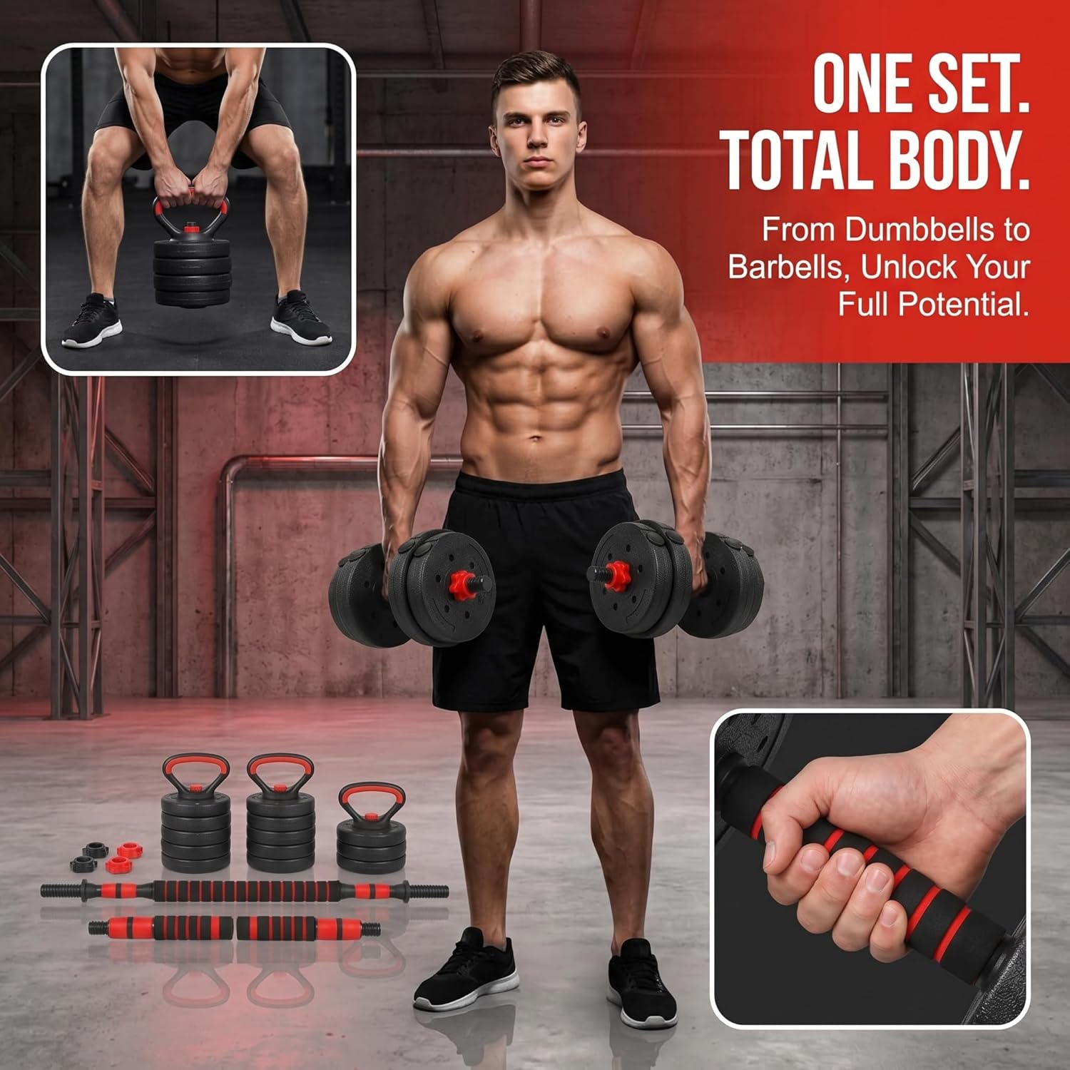 Adjustable Dumbbell Set 2x25lbs